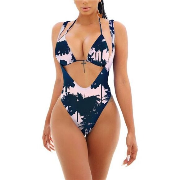 Women's Halter 2 Piece Swimsuit Thong Triangle Bikini Sexy Push Up Adjustable